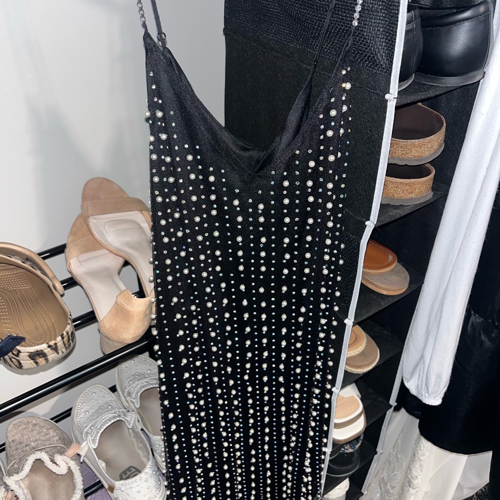 Endless Blu Bedazzled Mini Dress
